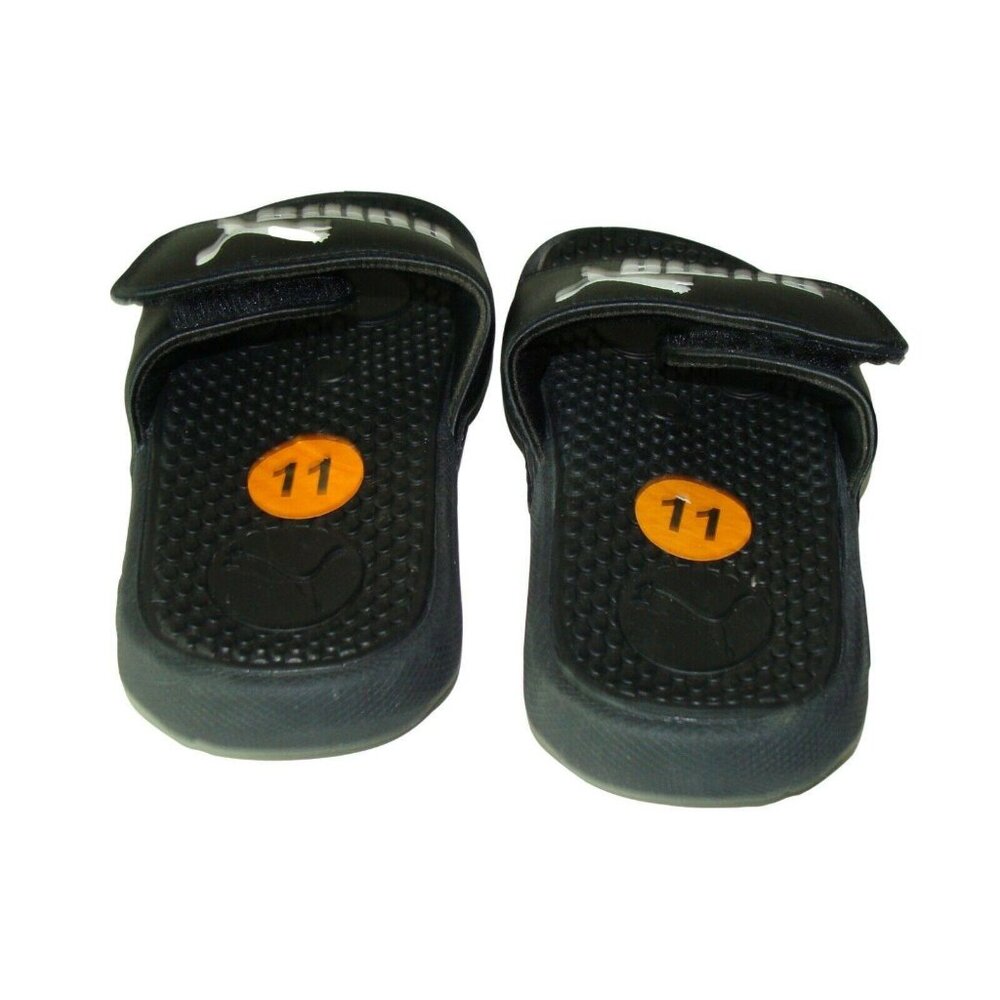 Puma Big Boys Slide Sandals Size 11 Black - Picture 3 of 7